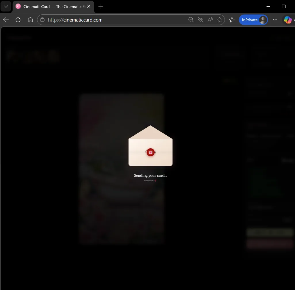 Sending card animation with envelope