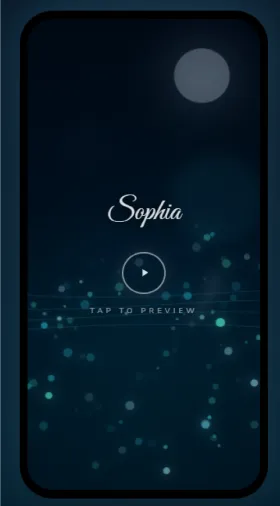 CinematicCard Her — Moonlit theme preview