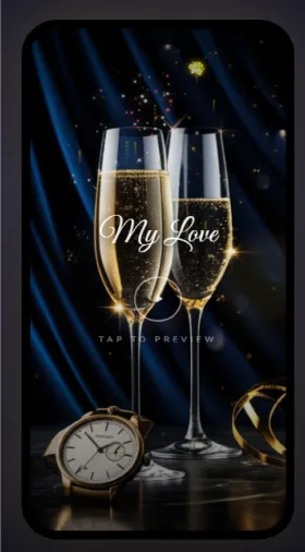 CinematicCard Him — Champagne theme preview