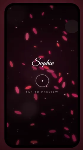 CinematicCard Her — Romantic theme preview