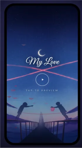 CinematicCard Flying Kisses theme preview