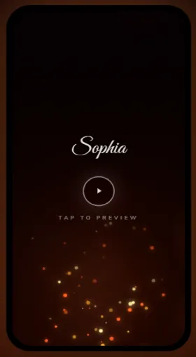 CinematicCard Her — Wildfire theme preview