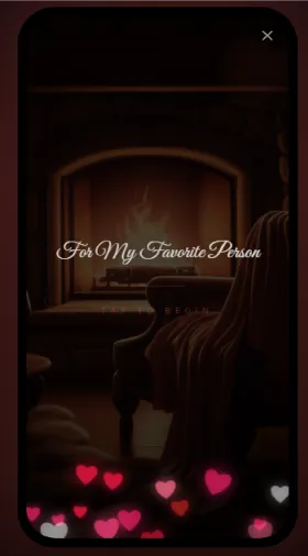 CinematicCard Him — Hearts theme preview