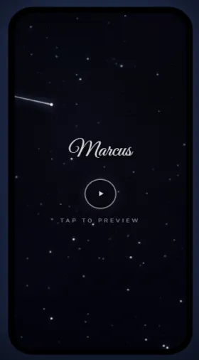 CinematicCard Him — Midnight theme preview