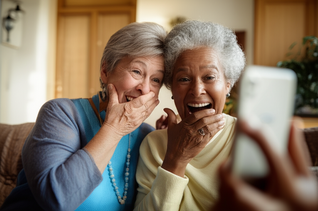 Grandparents overwhelmed with emotion seeing a new baby card