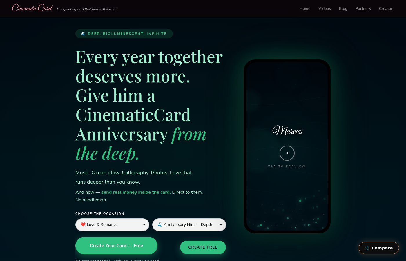 Digital Anniversary Card with Photos and Calligraphy