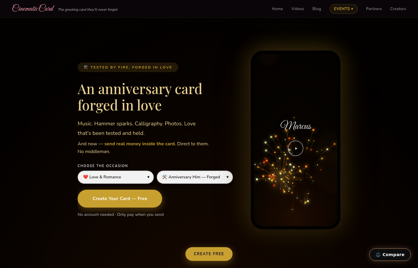 Digital Anniversary Card with Photos and Calligraphy