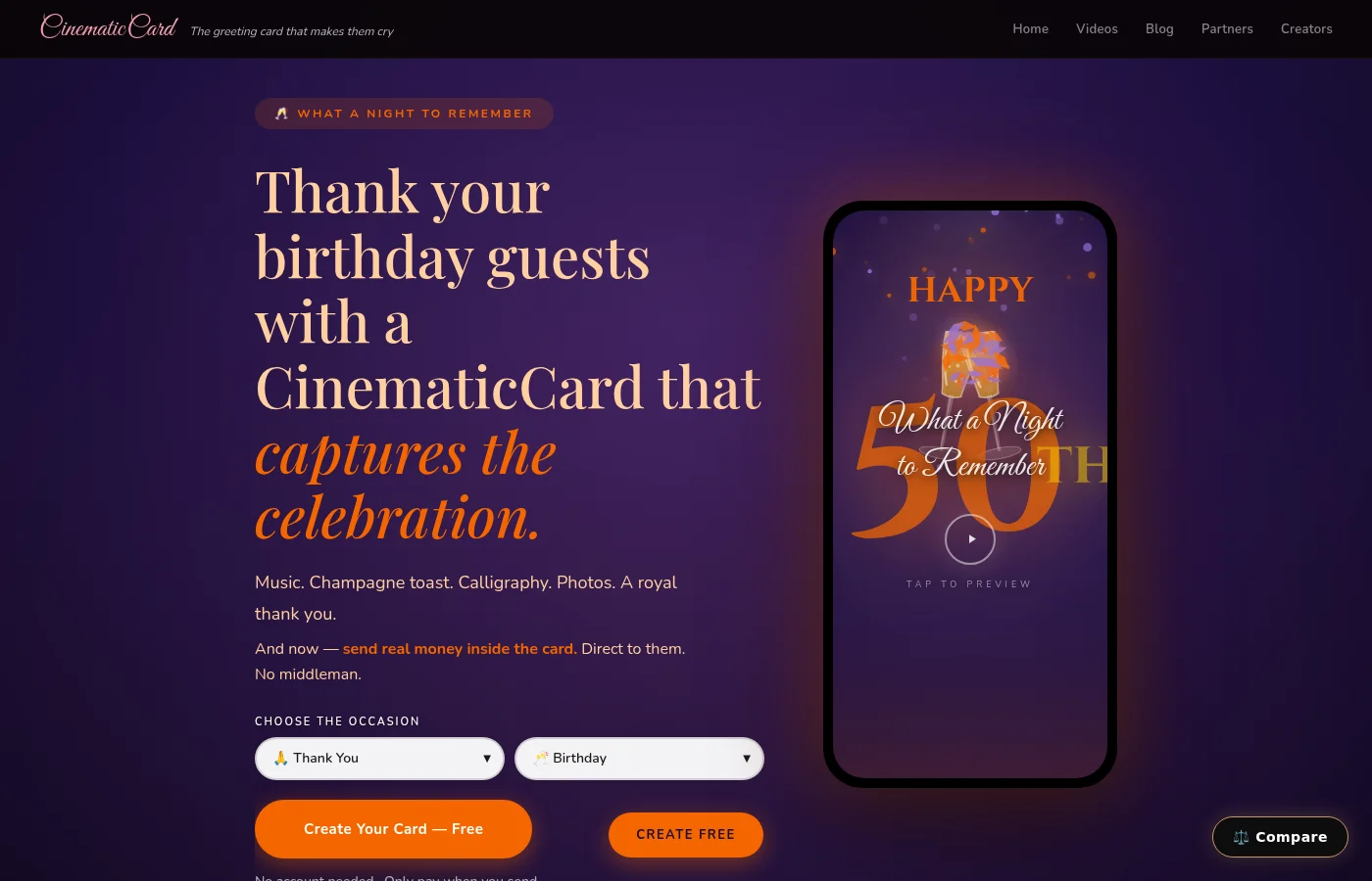 CinematicCard thankyou birthday preview