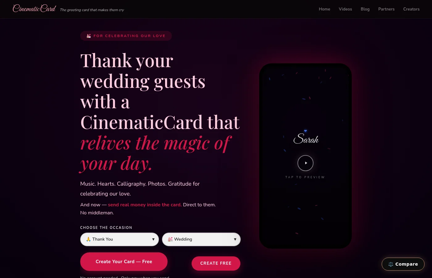 CinematicCard thankyou wedding preview