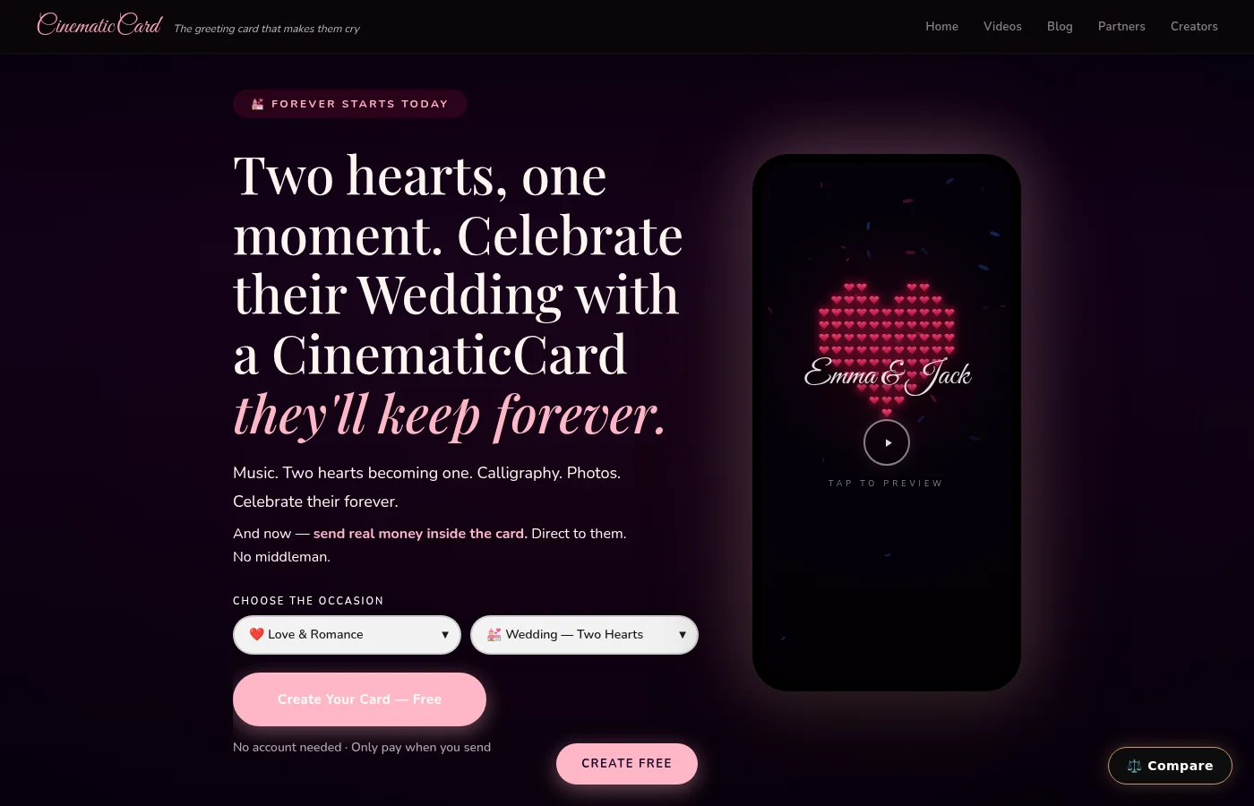 CinematicCard wedding preview